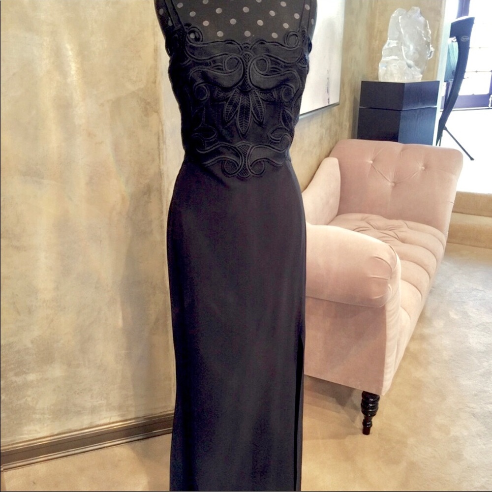 Antonio Berard Gorgeous Embroidered Black Gown